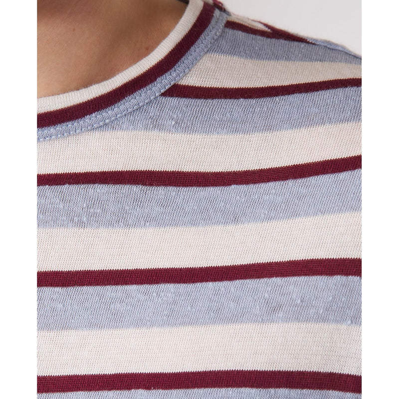 T-Shirt - Ecru/Blue/Burgundy - Homme