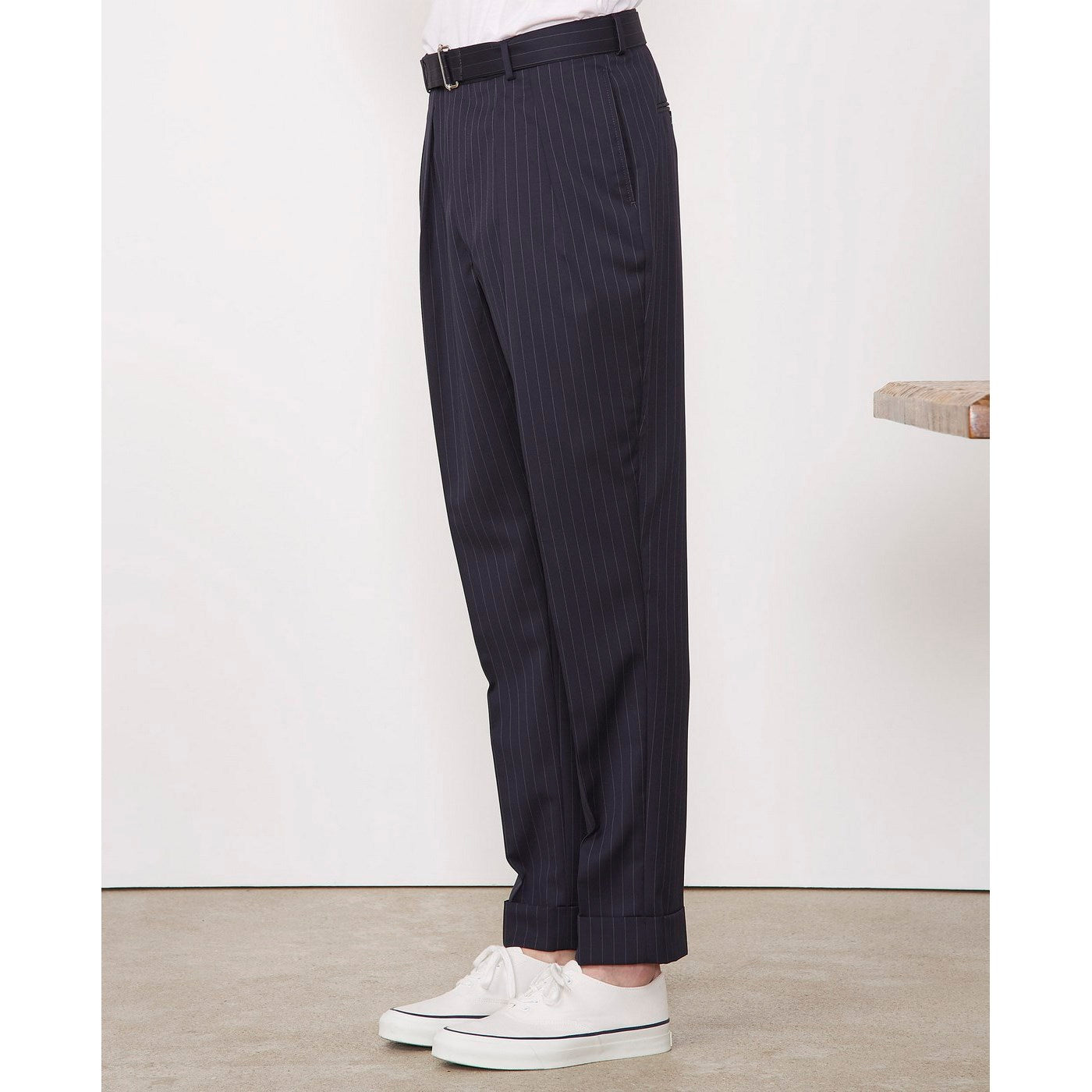 Tlg Pants Pierre Pts Itl Pinstripe Wool - Navy/White