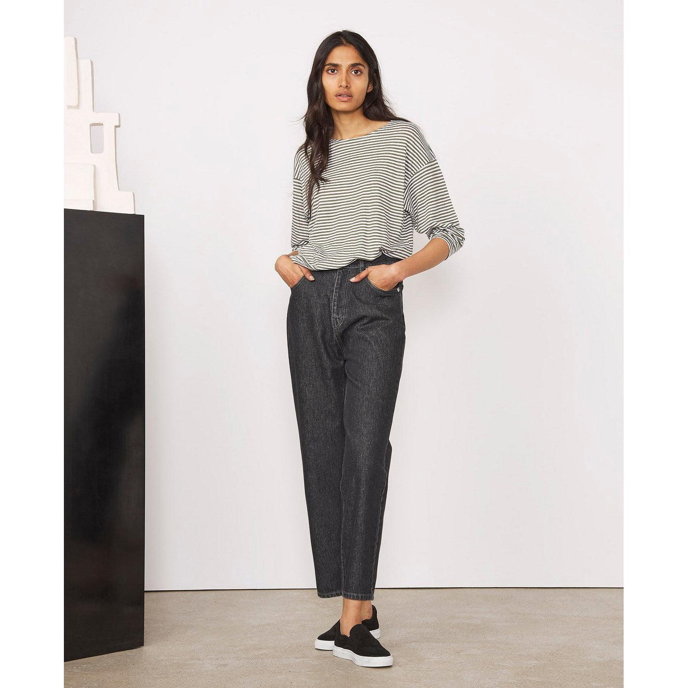 Jeans Ariane Washed Co Strait Denim - Black