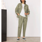 Saskia Pleat Pants - Light Olive - Women's