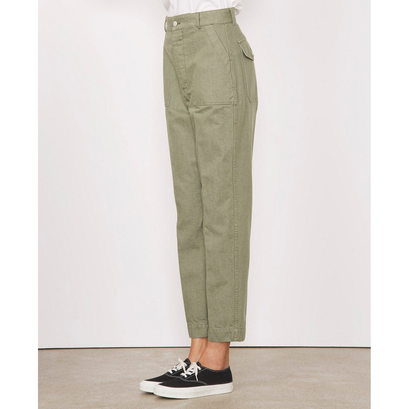 Saskia Pleat Pants - Light Olive - Women's
