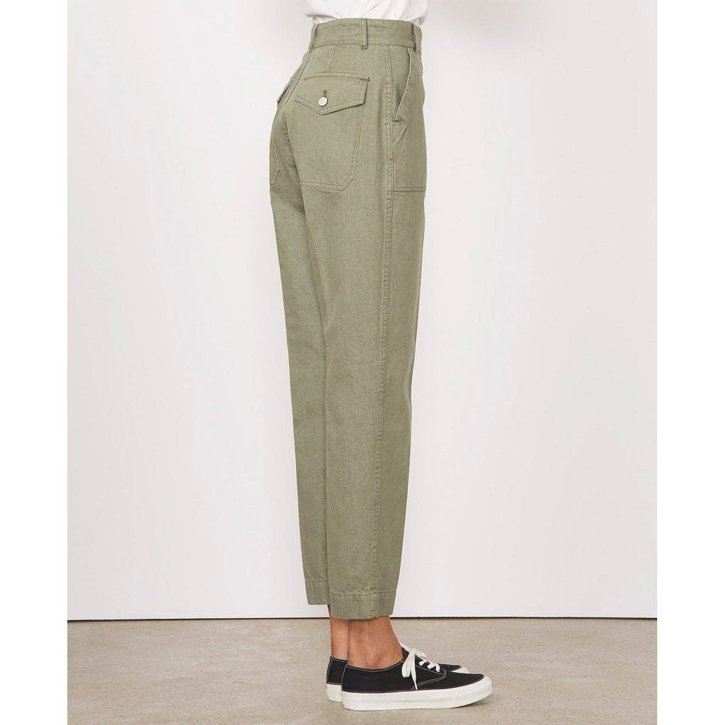Saskia Pleat Pants - Light Olive - Women's
