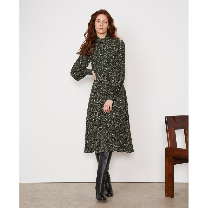 Sibylle Dress - Black/Olive/Ecru - Woman