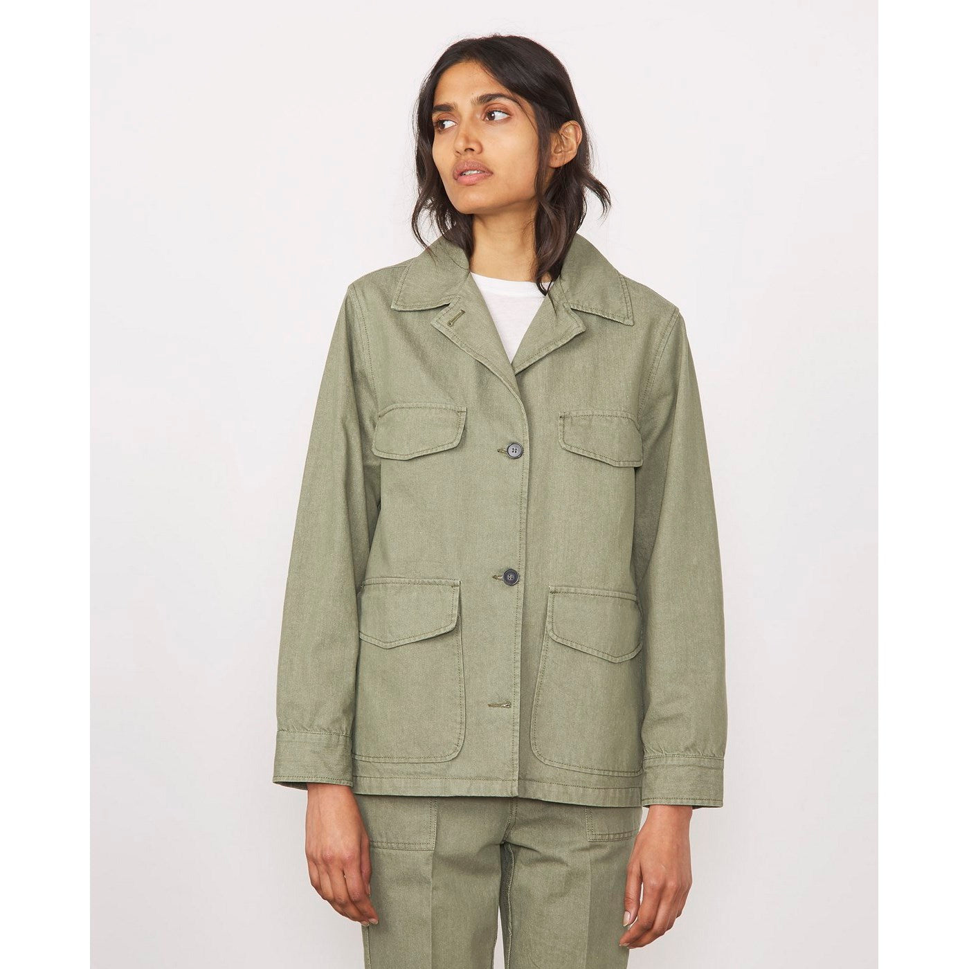 Blouson Claire Jkt Org Recylc Co Denim - Light Olive