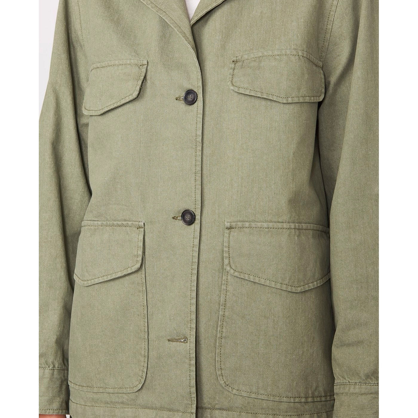 Blouson Claire Jkt Org Recylc Co Denim - Light Olive