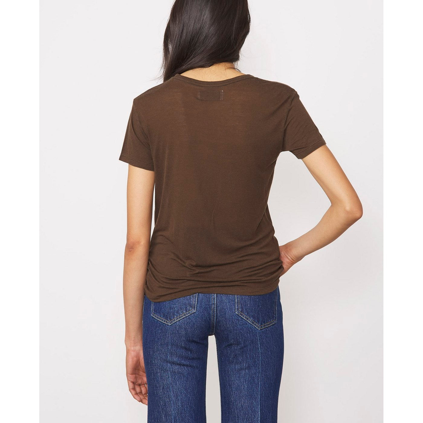 Tee Shirt Lara Tee Gmt Dye Silk Jersey - Dark Brown