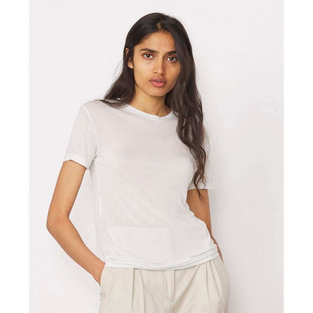 Tee Shirt Lara Tee Gmt Dye Silk Jersey - Stone