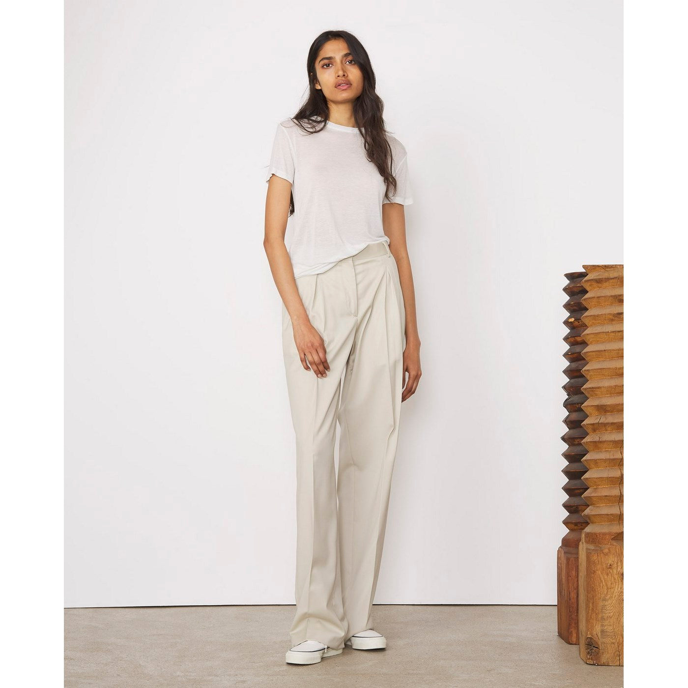 Tee Shirt Lara Tee Gmt Dye Silk Jersey - Stone