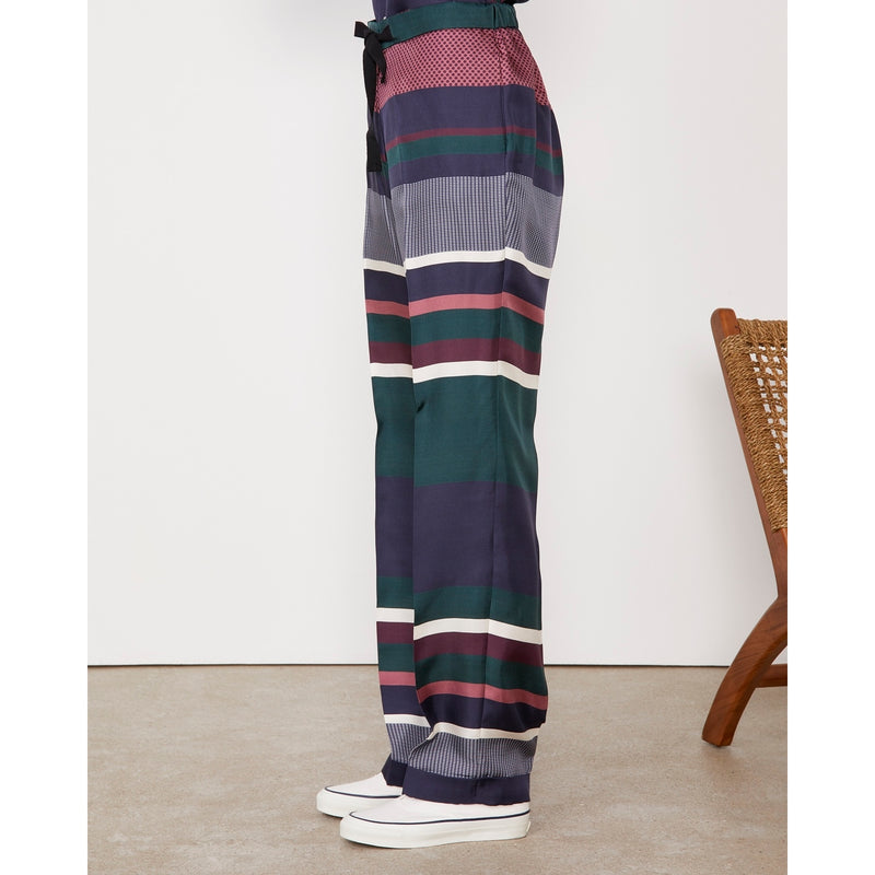 Miranda pants - Navy/Green/Ecru/Pink - Woman