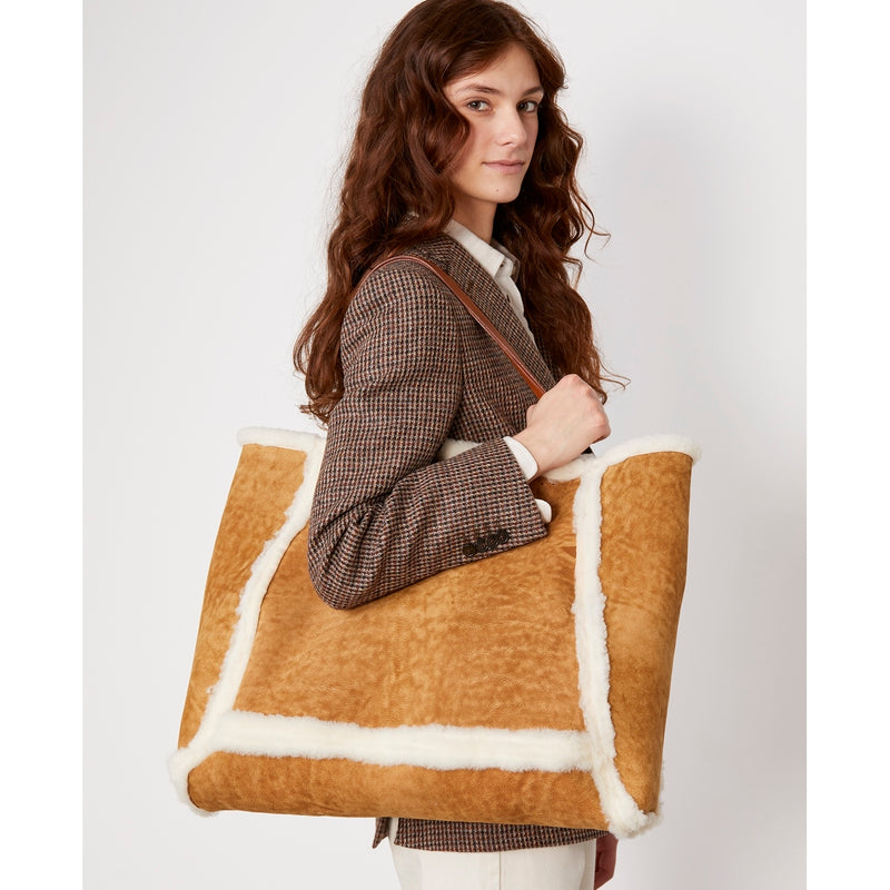 Cabas Shearling - Camel/Ecru - Mixte