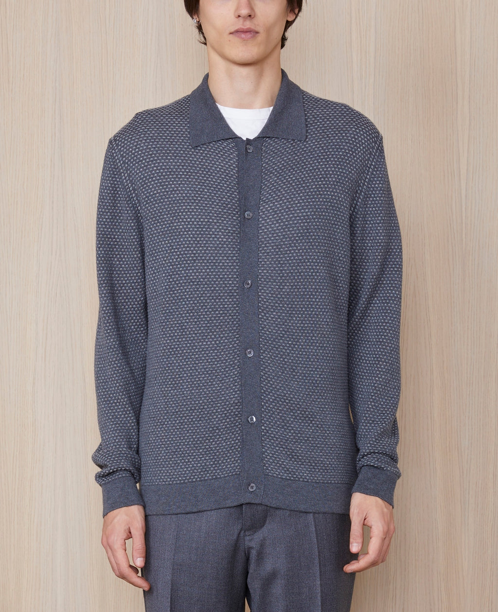 Pulls Kylan Polo Itl Cotton Tencel - Lightgrey/Midgrey