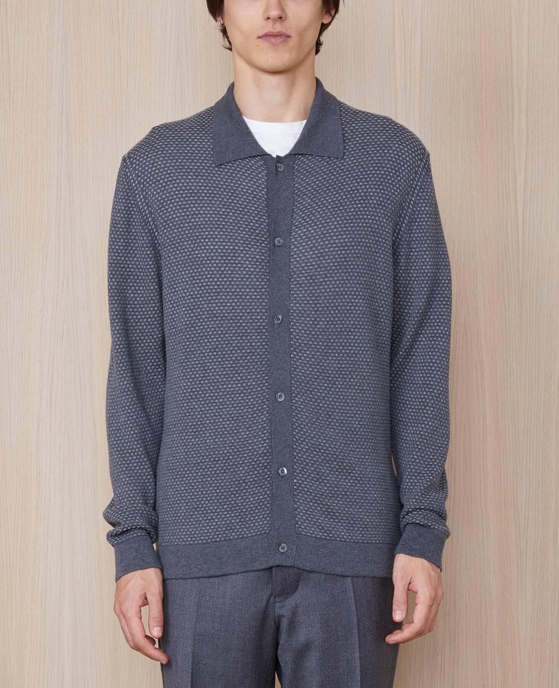 Pulls Kylan Polo Itl Cotton Tencel - Lightgrey/Midgrey