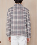 Sur Chemise Justin Ovs Wo Textur Check - Grey/Ecru/Plumwine
