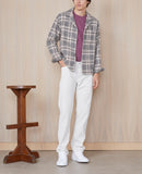 Sur Chemise Justin Ovs Wo Textur Check - Grey/Ecru/Plumwine