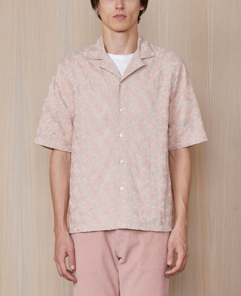 Camisa Eren SS - Rosa/Beige - Hombre
