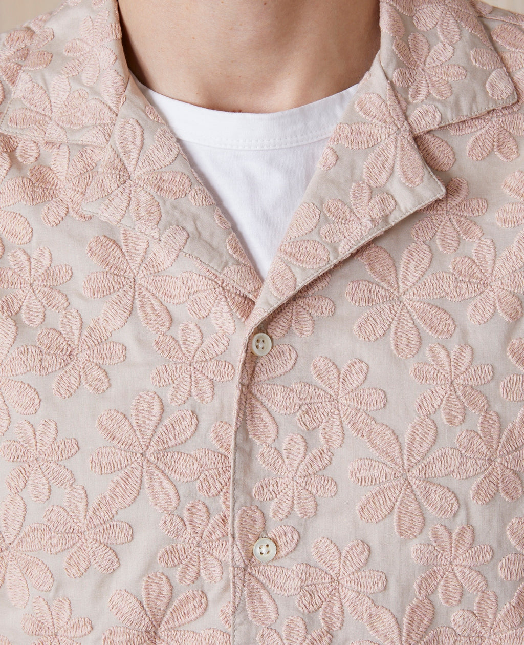 Camisa Eren SS - Rosa/Beige - Hombre