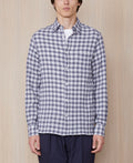 Chemise Alex Check Cotton Seersucker - Darkgrey/White