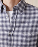 Chemise Alex Check Cotton Seersucker - Darkgrey/White