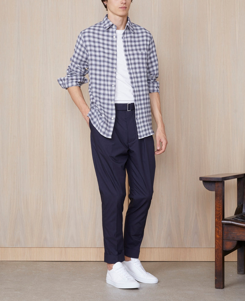 Chemise Alex Check Cotton Seersucker - Darkgrey/White