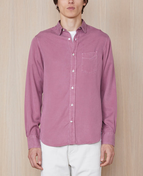 Chemise Lipp Gmt Dye Cly Contr Stit - Fadedburgundy