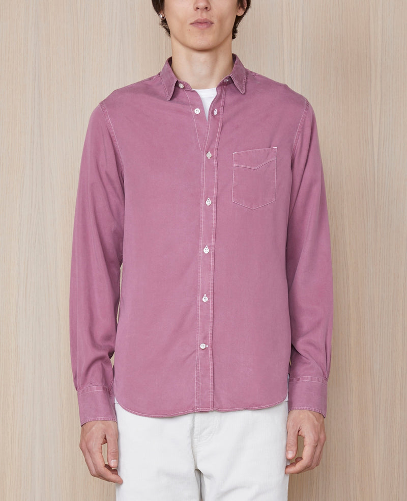 Chemise Lipp Gmt Dye Cly Contr Stit - Fadedburgundy