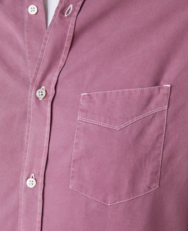 Chemise Lipp Gmt Dye Cly Contr Stit - Fadedburgundy