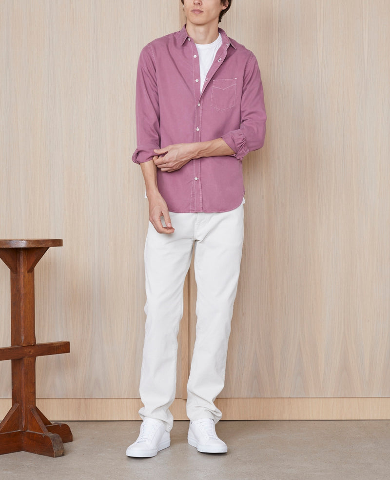 Chemise Lipp Gmt Dye Cly Contr Stit - Fadedburgundy