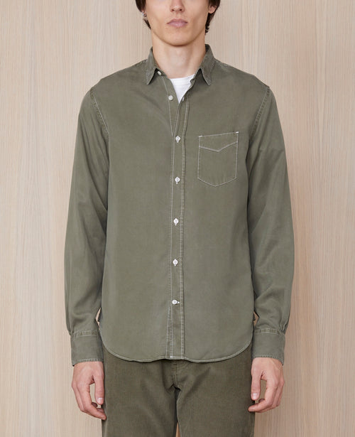 Chemise Lipp Gmt Dye Cly Contr Stit - Olivebonsai