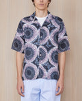 Chemise Eren Ss Cot Ethnic Print - Dknavy/Blue/Plumwine