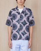 Chemise Eren Ss Cot Ethnic Print - Dknavy/Blue/Plumwine