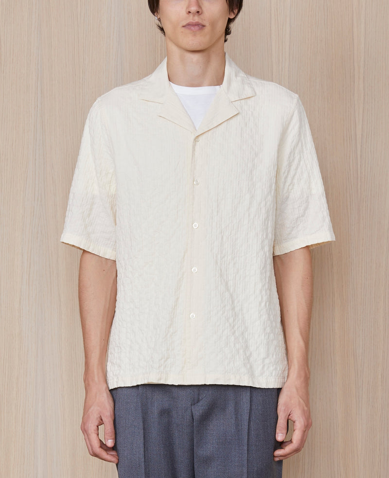 Chemise Eren Ss Ecru Co Seersucker - Ecru