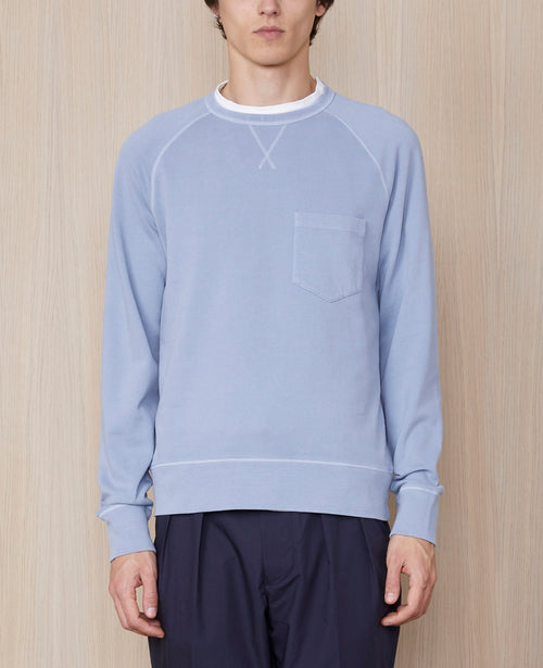 Sweat Chris Pigment Dye Cotton Flee - Stormblue