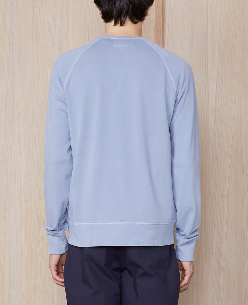 Sweat Chris Pigment Dye Cotton Flee - Stormblue
