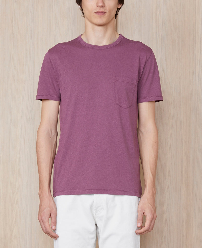 Camiseta SS Pkt - Plumwine - Hombre