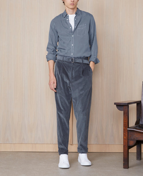 Tlg Pants Hugo Itl Gmtdye Co Modal Cord - Charcoal
