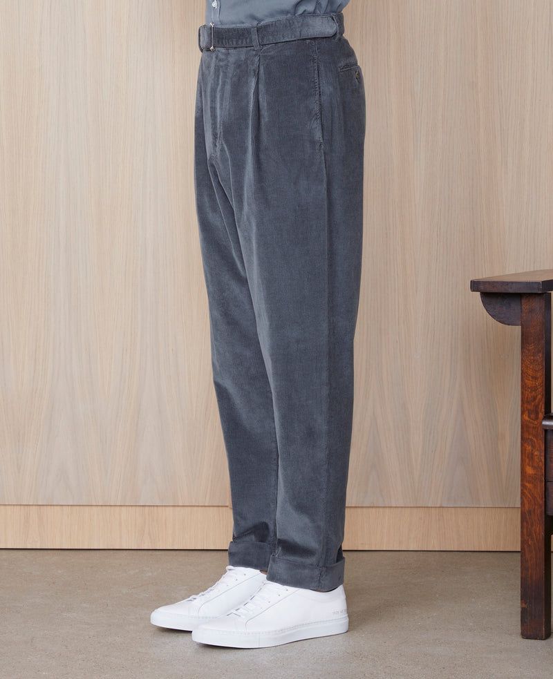 Tlg Pants Hugo Itl Gmtdye Co Modal Cord - Charcoal