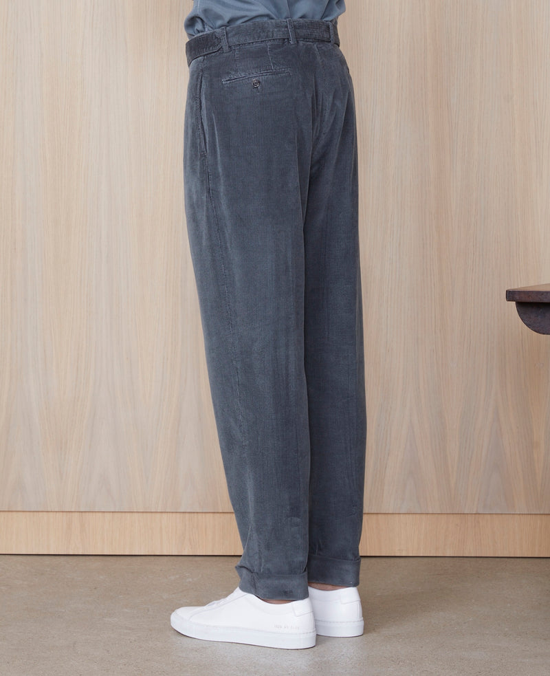 Tlg Pants Hugo Itl Gmtdye Co Modal Cord - Charcoal