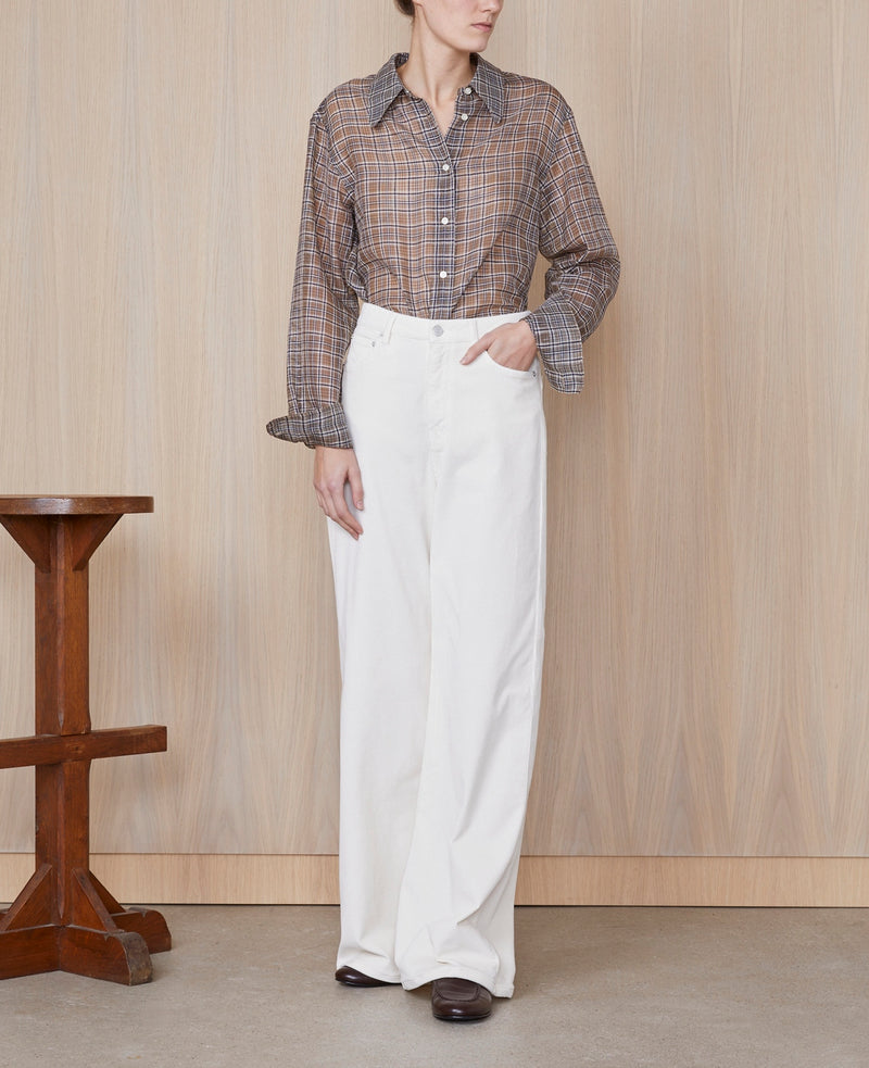 Jeans Romy 5Pkt Itl Gmtdye Cord Co - Cream