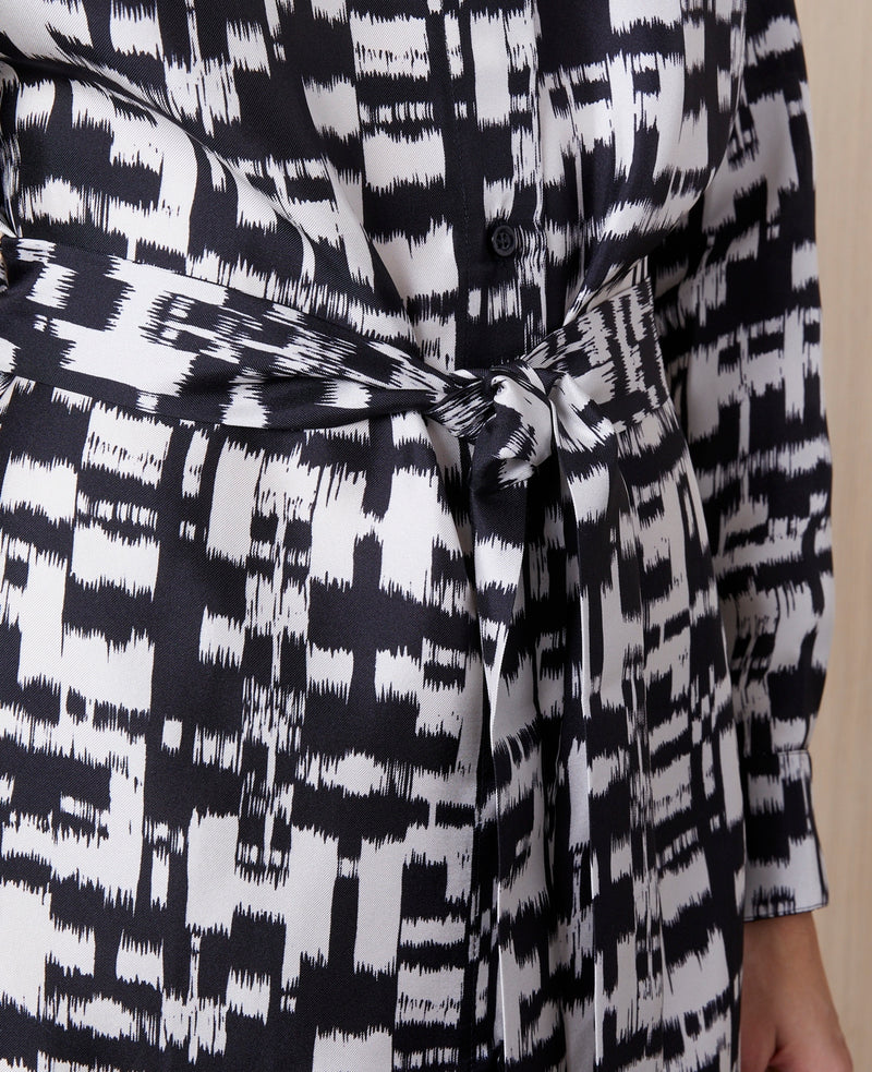 Robe + Bonnie Drs Itl Twill Silk - Black/White