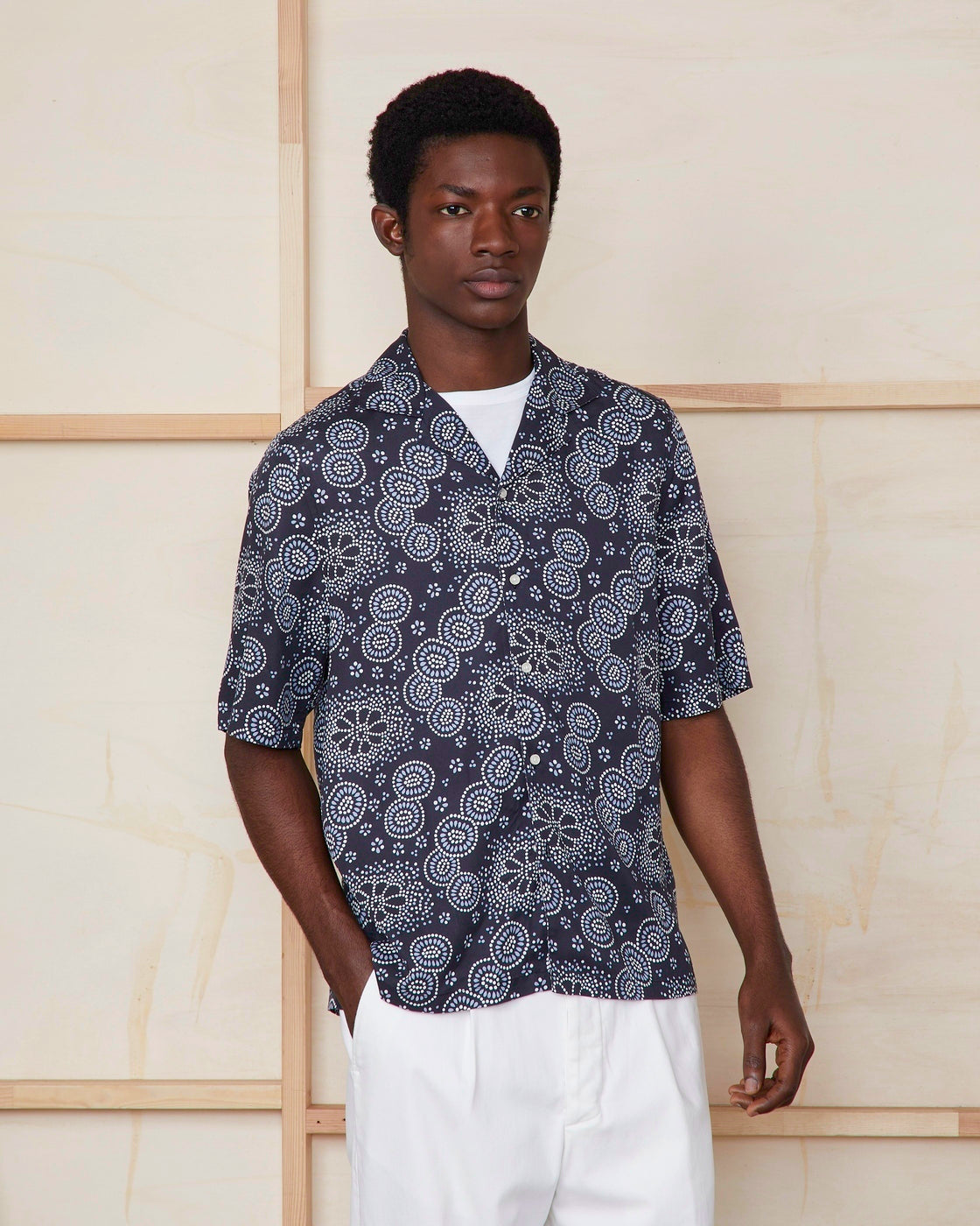Chemise Eren Manches Courtes - Bleu Marine/Bleu/Blanc - Homme