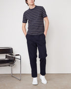 T-Shirt Manches Courtes - Bleu Marine/Écru/Café Foncé - Homme
