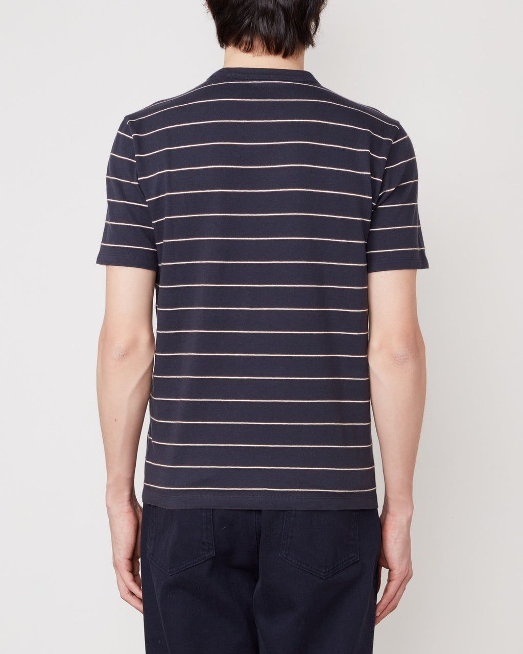 T-Shirt Manches Courtes - Bleu Marine/Écru/Café Foncé - Homme