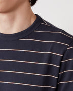T-Shirt Manches Courtes - Bleu Marine/Écru/Café Foncé - Homme