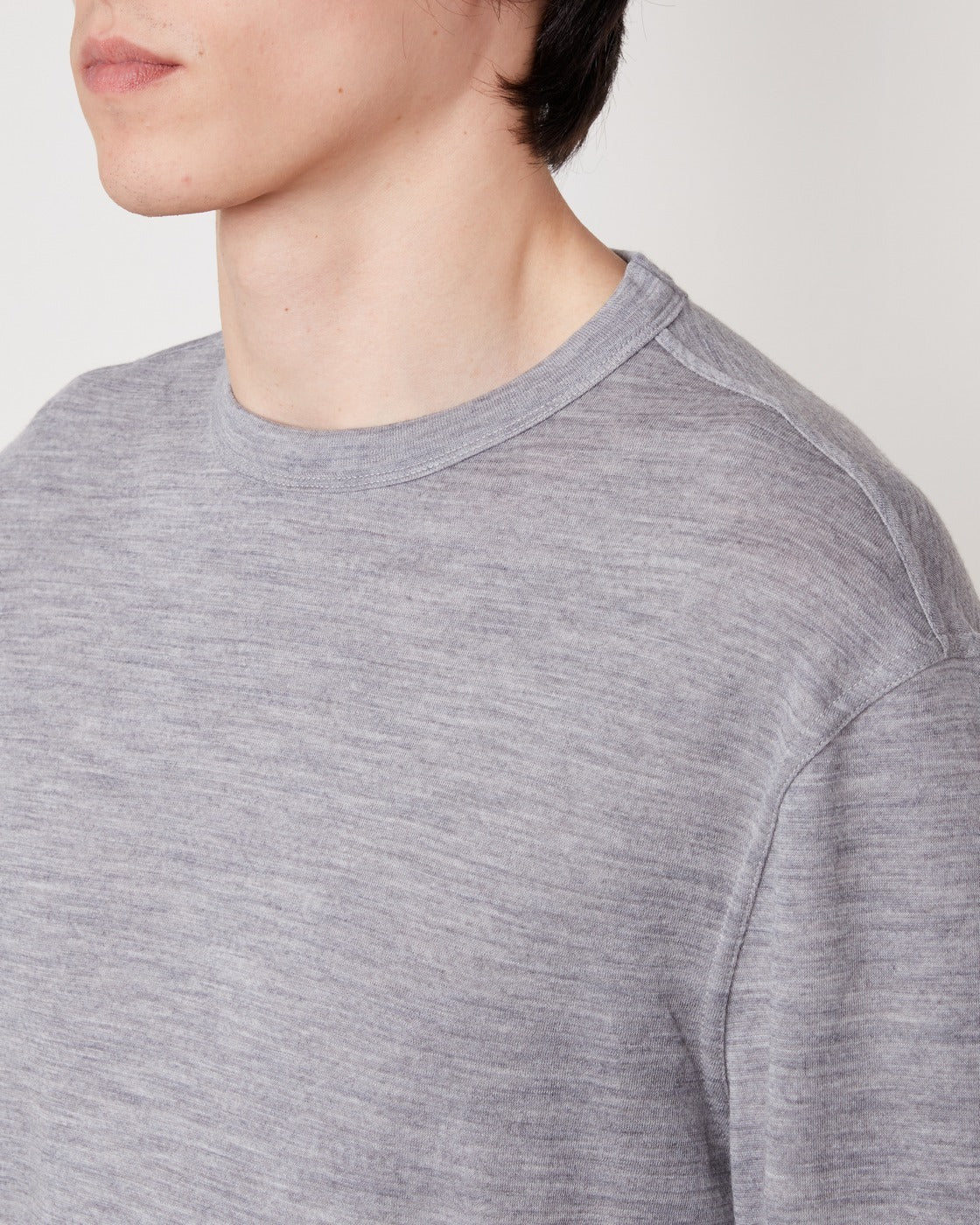 T-Shirt Benny Manches Longues - Gris Chiné Clair - Homme