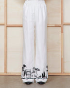 Pantalon Gracella Élastiqué - Écru/Noir - Femme