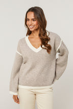 Jersey - Taupe/Blanco