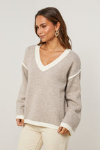 Jersey - Taupe/Blanco