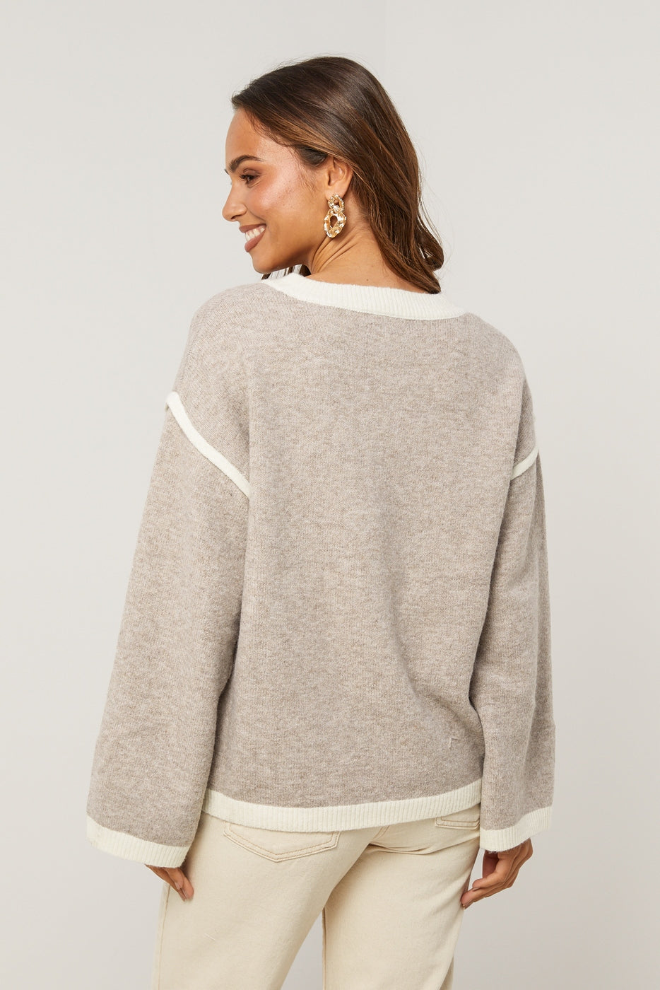 Jersey - Taupe/Blanco