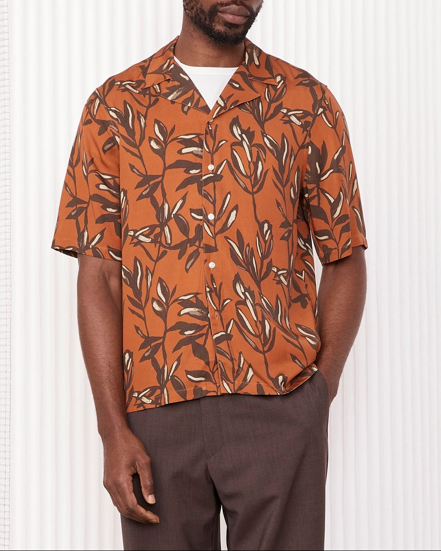 Chemise Eren Manches Courtes - Rouille/Café Glacé/Beige - Homme