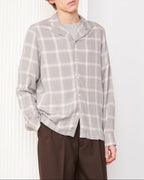 Chemise Eren Manches Longues - Gris Clair/Écru - Homme